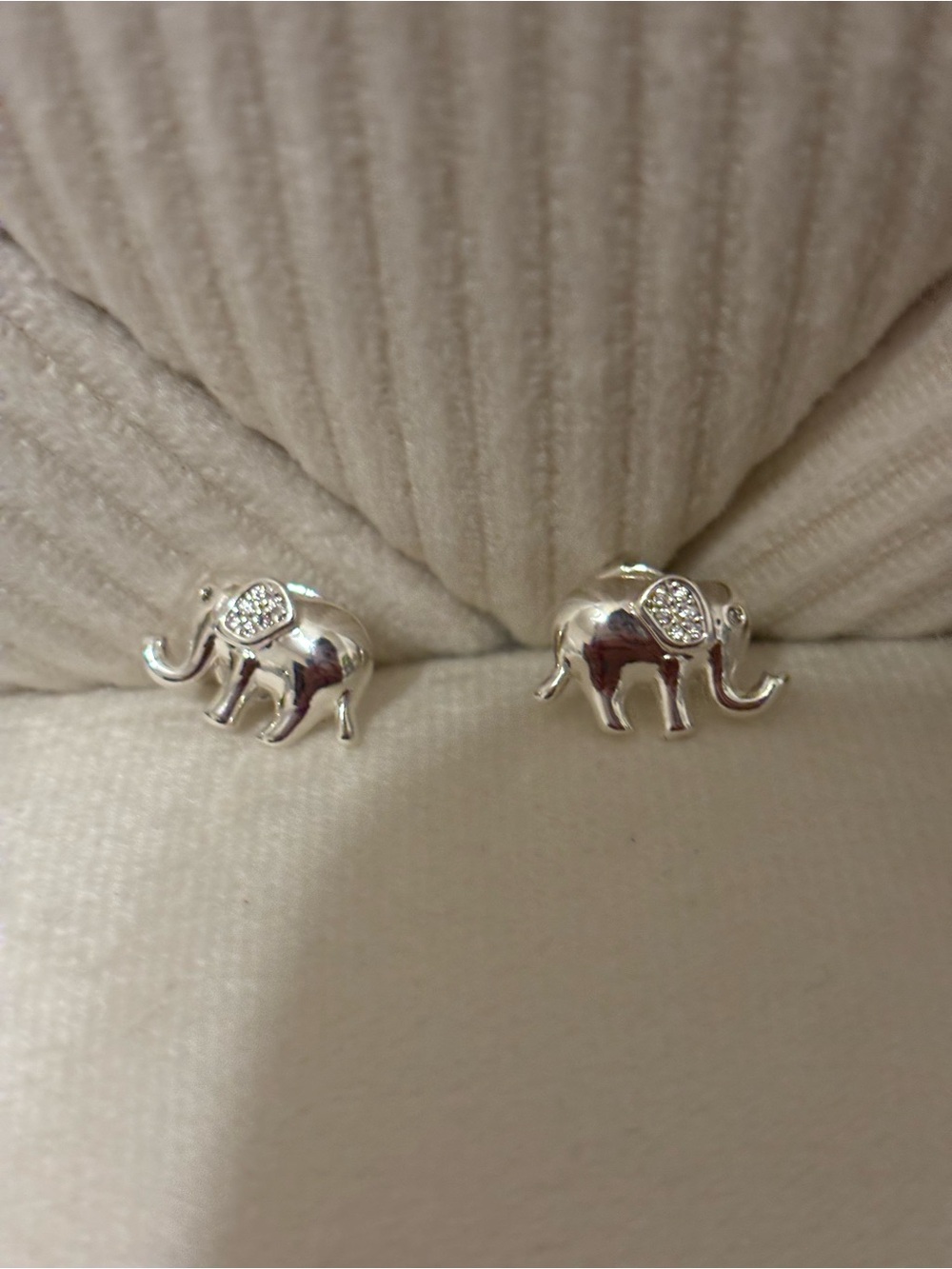 kate spade Silver Elephant Stud Earrings with Crystal Detail